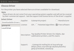 gutenprint driver not working ubuntu