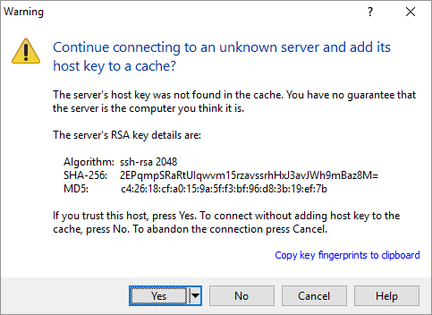 host key not working winscp